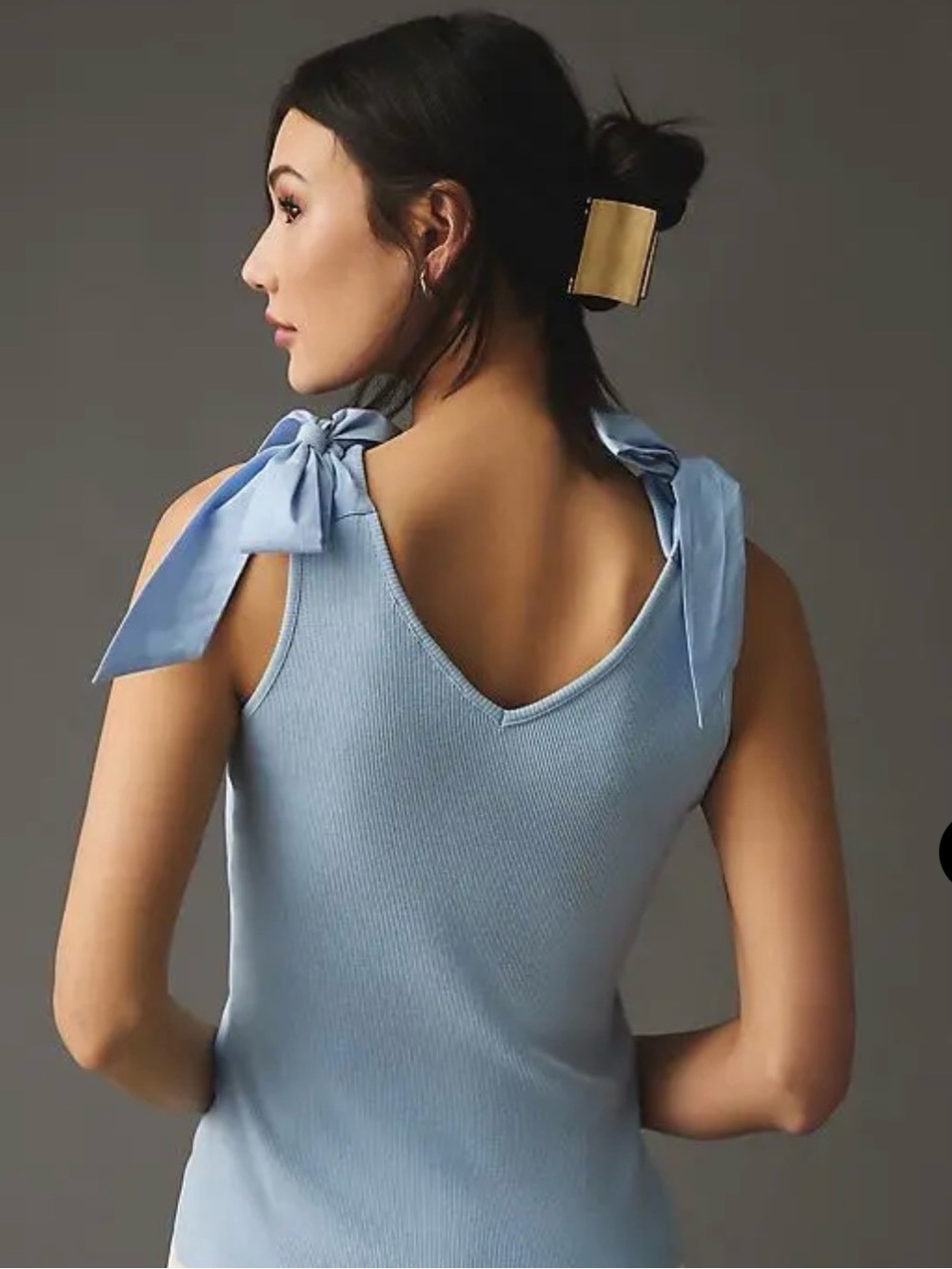 NWT Anthropologie Maeve Bow-Tie Tank Sky Blue Size M